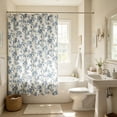 thumbnail image 4 of Cortina de ducha floral con estampado de pequeñas flores – Tela de estilo nórdico, impermeable, para decoración de baño, ideal para bañera o ducha – Cortina de nailon lavable con ojales reforzados y, 4 of 6