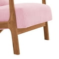 thumbnail image 6 of Jopath Mid-Century Accent Chair,Modern Corduroy Fabric Arm Chair with Wood Frame and Pillow,Upholstered Armchair,Reading Chair,Lounge Chair for Living Room,Bedroom,Pink, 6 of 8