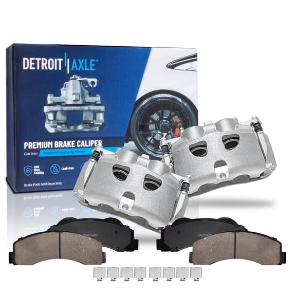 Detroit Axle - Front Brake Kit for 2010-2011 Ford F-150, 2010-2021 Expedition Lincoln Navigator, Disc Brake Calipers w/Brackets Ceramic Brakes Pads Replacement