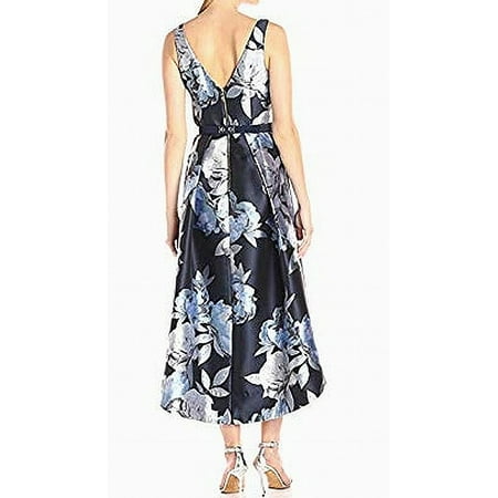 Eliza J - Eliza J Women's Sleeveless Floral High-Low Hem Dress, Navy/Silver, 12 - Walmart.com