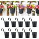 thumbnail image 1 of 10-pack Metal Hanging Flower Pots - for Fence or Balcony - with Detachable Hook, Black, 1 of 5