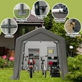 thumbnail image 6 of Danolapsi Outdoor Storage Shelter 6x6x7 ft Portable Shed Heavy Duty Waterproof Storage Tent Sheds with Roll-up Zipper Door,for Motorcycle,Bike,Garden Tools, 6 of 7
