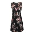 thumbnail image 4 of WISEFIN Women Floral Print Summer Sleeveless Hollow Out Round Neck Casual Mini Dress, 4 of 5