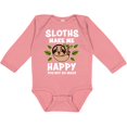 thumbnail image 3 of Inktastic Sloths Make Me Happy You Not So Much Boys or Girls Long Sleeve Baby Bodysuit, 3 of 5