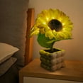 thumbnail image 1 of Lámpara de flores de girasol Nightlight, moderna, lámpara de mesa táctil, luz de flores artificiales para la decoración del escritorio del dormitorio, 1 of 10