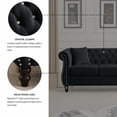 thumbnail image 4 of Sailvan 80" Chesterfield Velvet Sofa, 3 Seater Tufted Couch with Nailhead Trim and Rolled Arms Black, 4 of 7