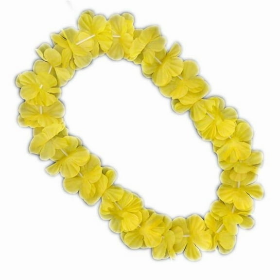 Hawaiian Flower Lei Necklace, Yellow