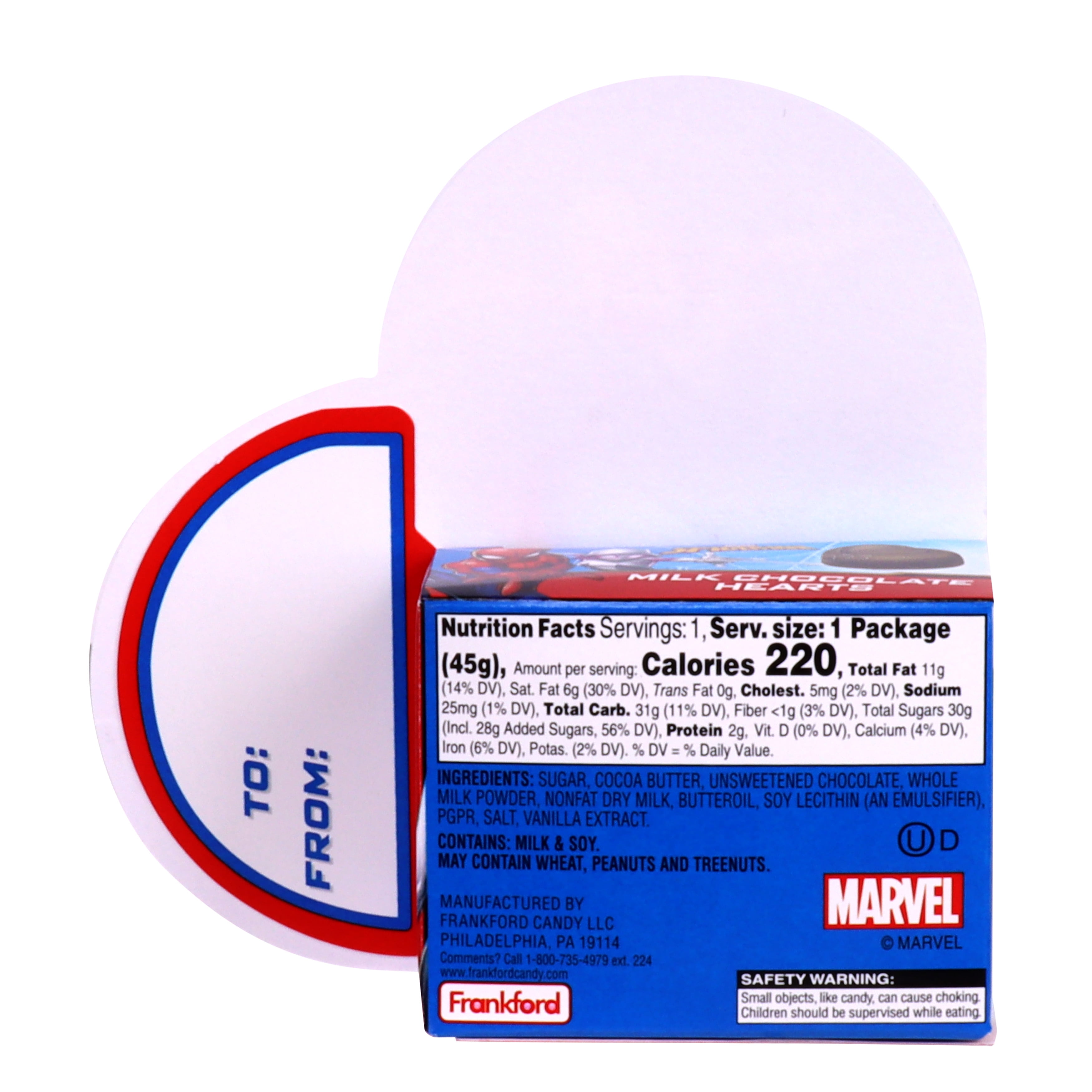 Frankford Marvel Spiderman Valentine's Day Milk Chocolate Heart Box, 1.6oz