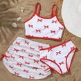 thumbnail image 5 of CAICJ98 Girls' 3 Piece Set Bow Print Bikini Swimsuit with Drawstring Beach Skirt Cute Ruched Bathing Suits for Girls Swimwear (10Y,Red), 5 of 6