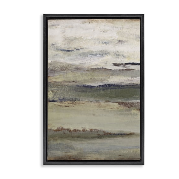 Stupell Industries Contemporary Abstract Earth's Layers Black Floating Frame Canvas Art, 17 x 25, by Lanie Loreth