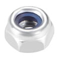 thumbnail image 4 of M4 x 0.7mm Nylon Insert Hex Lock Nuts, Carbon Steel White Zinc Plated 50pcs, 4 of 5