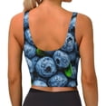 thumbnail image 4 of Uemuo Fresh Blueberries Pattern Women's Sports Bra - High Impact Support, Breathable, and Comfortable Athletic Bra for Running, Yoga, and Workouts, 4 of 9