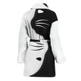 thumbnail image 2 of Black And White Cat Yin Yang Women Bathrobe One Size Univeral Fits, Pet Cat Fashion Lightweight Plush Fleece Long Robe For Women, 2 of 3