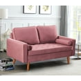 thumbnail image 2 of Uspridefurniture Hazen 57.8'' Velvet Square Arm Loveseat,Pink, 2 of 5