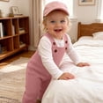 thumbnail image 6 of BRGZLK Baby Boys Girls Knit Overalls 2026 Autumn Winter Solid Color Knitted Jumpsuit Long Pants for Toddlers Newborn Infants Pink 12-18 Months, 6 of 7