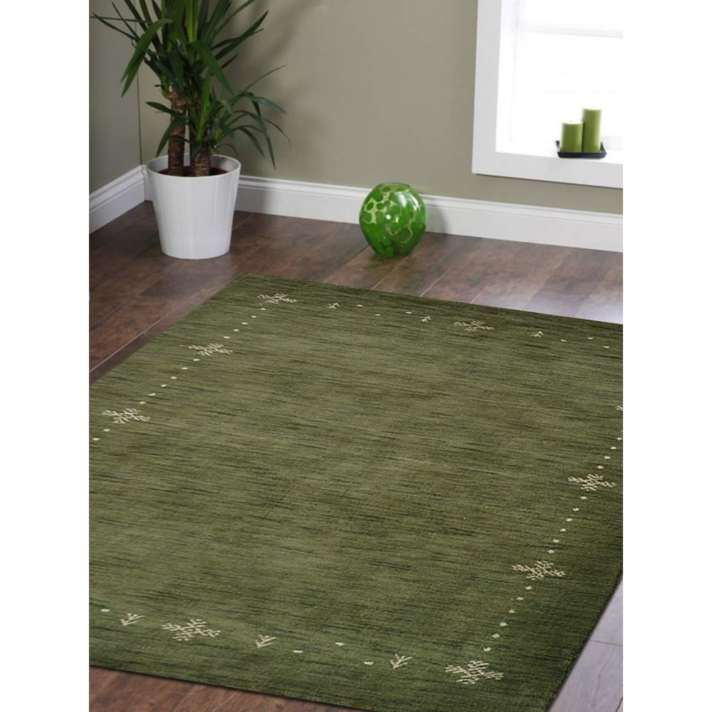 Rugsotic Carpets Hand Knotted Wool 10'x10' Square Area Rug Contemporary