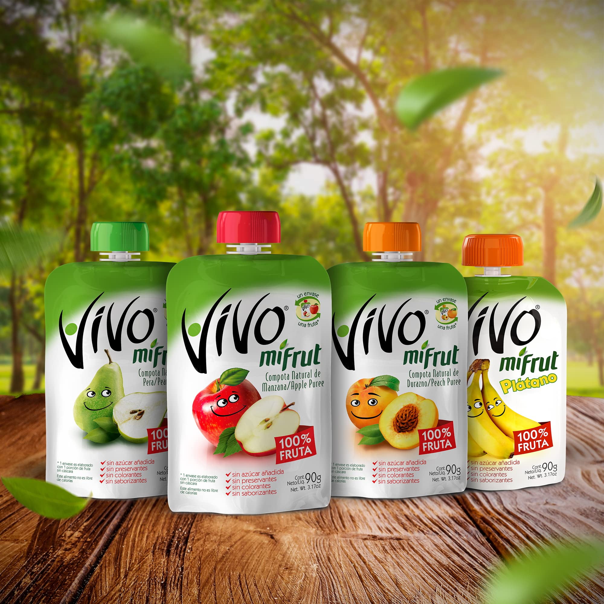 Vivo Mifrut Compota de Durazno / Peach Puree Pouch (18-Pack)