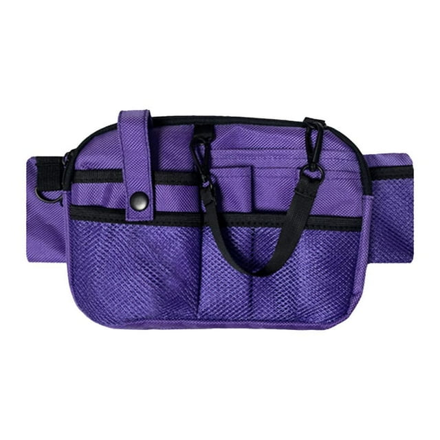 Riñonera de enfermera, bolsa organizadora de enfermería con múltiples bolsillos, bolsa para el cinturón, delantal de cadera Violeta