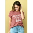 thumbnail image 2 of Tonight We Fly Women's Fashion Relaxed T-Shirt Tee Heather Rouge Large, 2 of 3