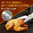 thumbnail image 6 of Kitchen Scissors Set Silver - Stainless Steel Kitchen Shear, Sharp Meat Scissors Dishwasher Safe, Heavy Duty Poultry Shears, Japanese Cooking Scissor for Food, Chicken Bones, and Turkey, 6 of 8