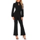 thumbnail image 4 of INSPIRAR CHIC Mono Elegante para Mujeres de Manga Larga Cintura Alta Pantalones de Campana Mono M Negro, 4 of 6