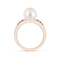 thumbnail image 2 of ANGARA Freshwater Cultured Pearl Ring with Rubies in 14K Rose Gold for Women | June Birthstone, Birthday, Anniversary, Jewelry Gift for Women | Pearl Ring, 2 of 8