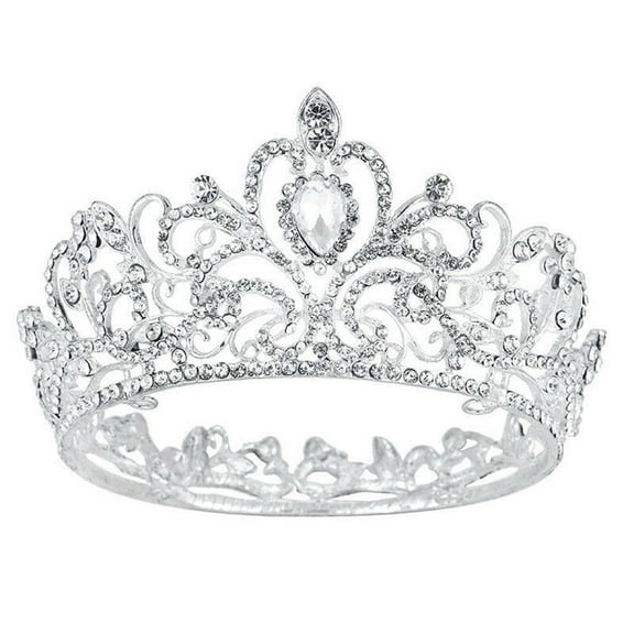 Liho Princess Crystal Tiaras Crown, Silver Rhinestones Crown Headbands, Elegant Handmade Rhinestone Tiara Headwear Fashion Hair Accessories for Women Girls for Birthday Wedding A605