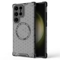 thumbnail image 2 of For Samsung Galaxy S25 Ultra Case Compatible with MagSafe Honeycomb Design TPU PC Phone Cover - Grey, 2 of 5