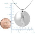 thumbnail image 2 of Sterling Silver Leaf Round Pendant Womens Necklace, 18", 2 of 2