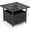 Black, variant on Outdoor Table with Umbrella Hole, Rattan Umbrella Stand Table, Wicker Outside Side Table with Steel Metal Frame, Patio Bistro Table for Deck Garden Pool Yard, 22 x 22 x 18.5 Inch (Black)