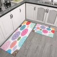 thumbnail image 3 of 2 Piece Purple Pink Dalia Rug Kitchen Rug Set, Decor Kitchen Rugs, Absorbent Non-Slip Washable Floor Mats, Home Indoor Runner Rugs 17"x47"+17"x30", 3 of 7