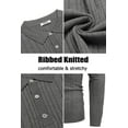 thumbnail image 5 of COOFANDY Men's Knit Polo Shirts Long Sleeve Casual Button Down Ribbed Polo Shirt Fashion Golf Shirts, 5 of 6