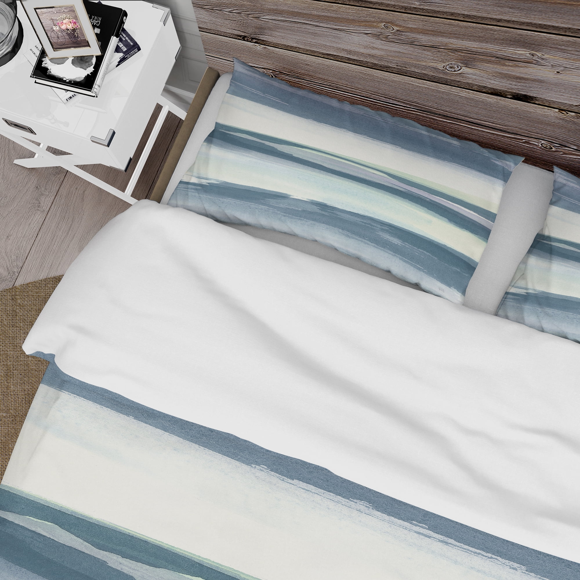 Designart 'Mint Indigo Dawn II' Cottage Duvet Cover Set