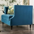thumbnail image 3 of Furniture of America Boree Transitional Fabric Tufted Loveseat in Dark Teal Blue, 3 of 7