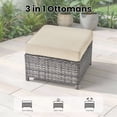 thumbnail image 4 of ODELIO 6 Pieces All-Weather Rattan Wicker Patio Furniture Set, Outdoor Sectional Sofa with Ottomans, Outdoor Conversation Set for Porch, Patio & Backyard, 4 of 7