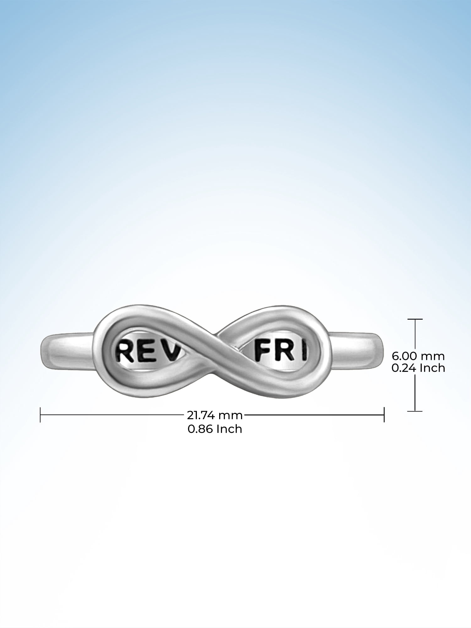 JewelersClub 0.925 Sterling Silver Infinity Friendship Ring for Women | Personalized Forever Friend Eternity Knot Symbol Band