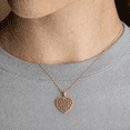 thumbnail image 5 of 10k Rose Gold Heart Shape Milgrain Pendant / Necklace (20 Inches), 5 of 5
