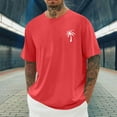thumbnail image 2 of CFLVAEK Hawaii T Shirts for Men Big and Tall T Shirt Loose Fit Short Sleeve Tshirts Comfy Crew Neck Tshirt Summer Beach Vacation Tops Red XXXL, 2 of 5