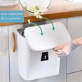 thumbnail image 3 of Basurero para Cocina, 7 Litros Bote de Basura con Tapa, Colgante Botes de Basura, Bote de Basura Baño, Adecuado para Baño, Dormitorio, Oficina - Blanco, 3 of 4