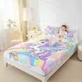 thumbnail image 4 of Manfei Kawaii Unicorn Full Size Sheets,Colorful Flowers Stars Pattern Bed Sheets,Cute Cartoon Rainbow Sheet Sets For Girls Kids,Luxury Bedroom Decor,4 Pieces, 4 of 7