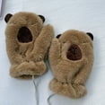 thumbnail image 3 of ZPAQI Popular Capybara Cartoon Plush Winter Gloves and Scarf for Students Daily Use, 3 of 15
