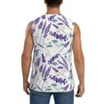 thumbnail image 4 of Kdxio Lavender Flowers for Men's Muscle T-shirt,Sleeveless for Workout Running Athletic Gym Lounge Casual, 4 of 7