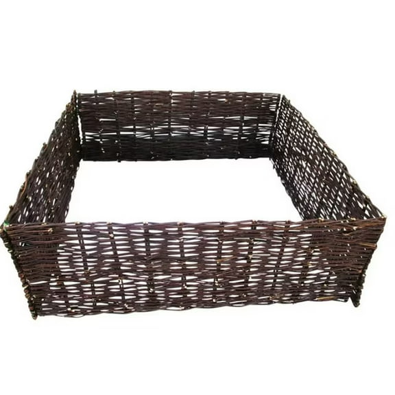 Bamboogro Willow Fence Kit Decorative Garden Panel - Lightweight - 12'' H x 48'' W, Brown