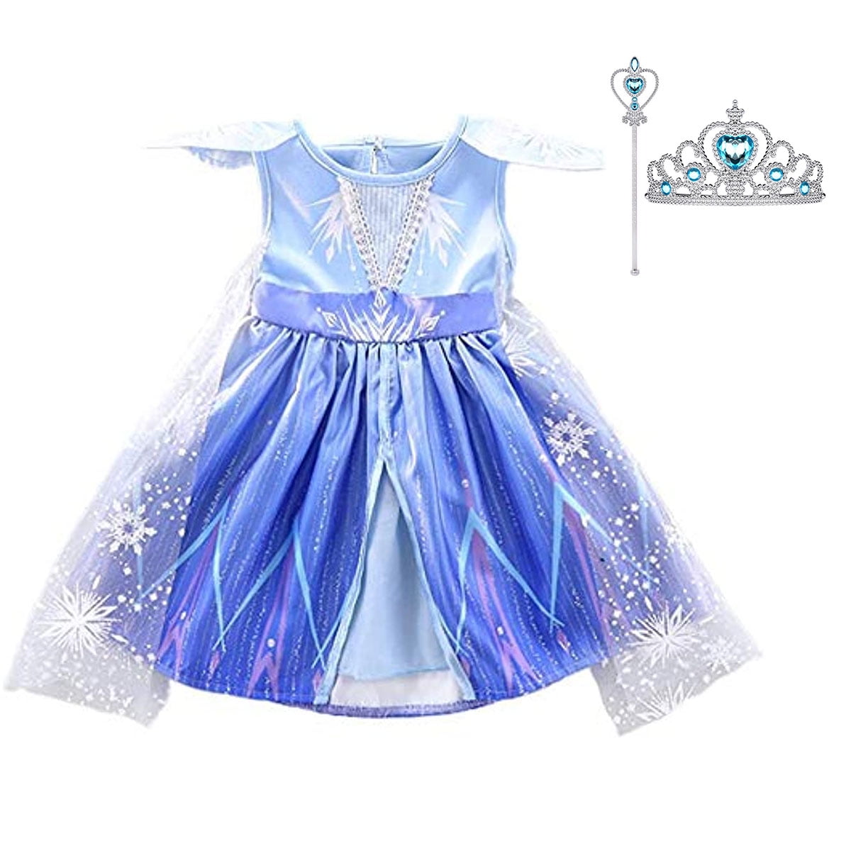 Toddler Baby Girls Elsa Costume Dress Snow Princess Fancy Party Dresses