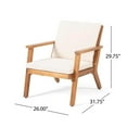 thumbnail image 5 of Noble House Aston Outdoor Club Chair (Set of 2) Teak and Cream, 5 of 21