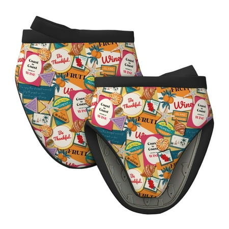 

Qekee Retro Summer Stamp Print Non-Slip Mini Oven Mitt Silicone Oven Mitts Heat Resistant Kitchen Mittens Pinch Mitts Cooking Mitts