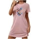 thumbnail image 2 of Camisón corto de talla grande para mujer, camisón de manga corta con estampado de pecho a la moda, camisón para mujer, 2 of 7