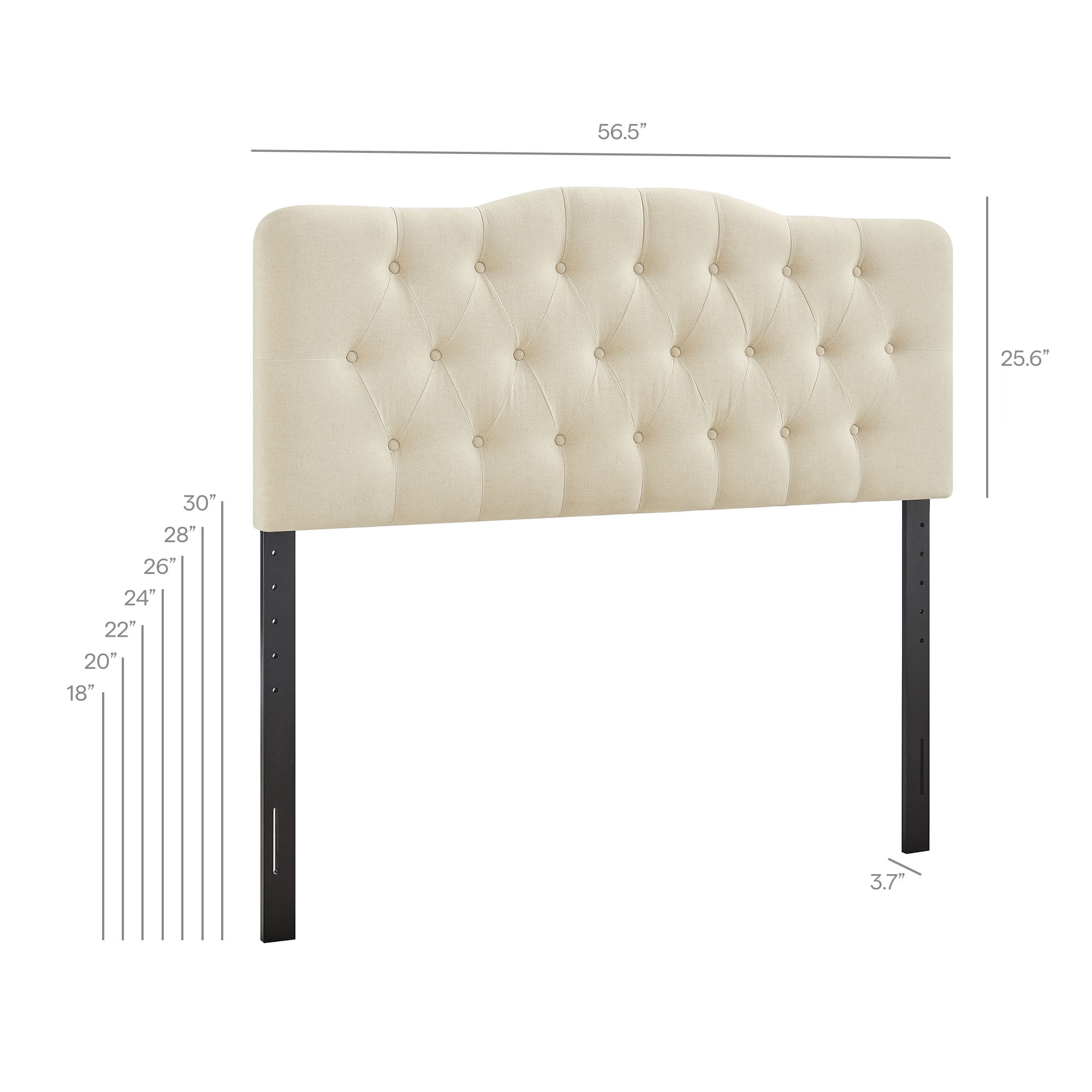 Annabel Premium Linen Blend Full Headboard in Linen