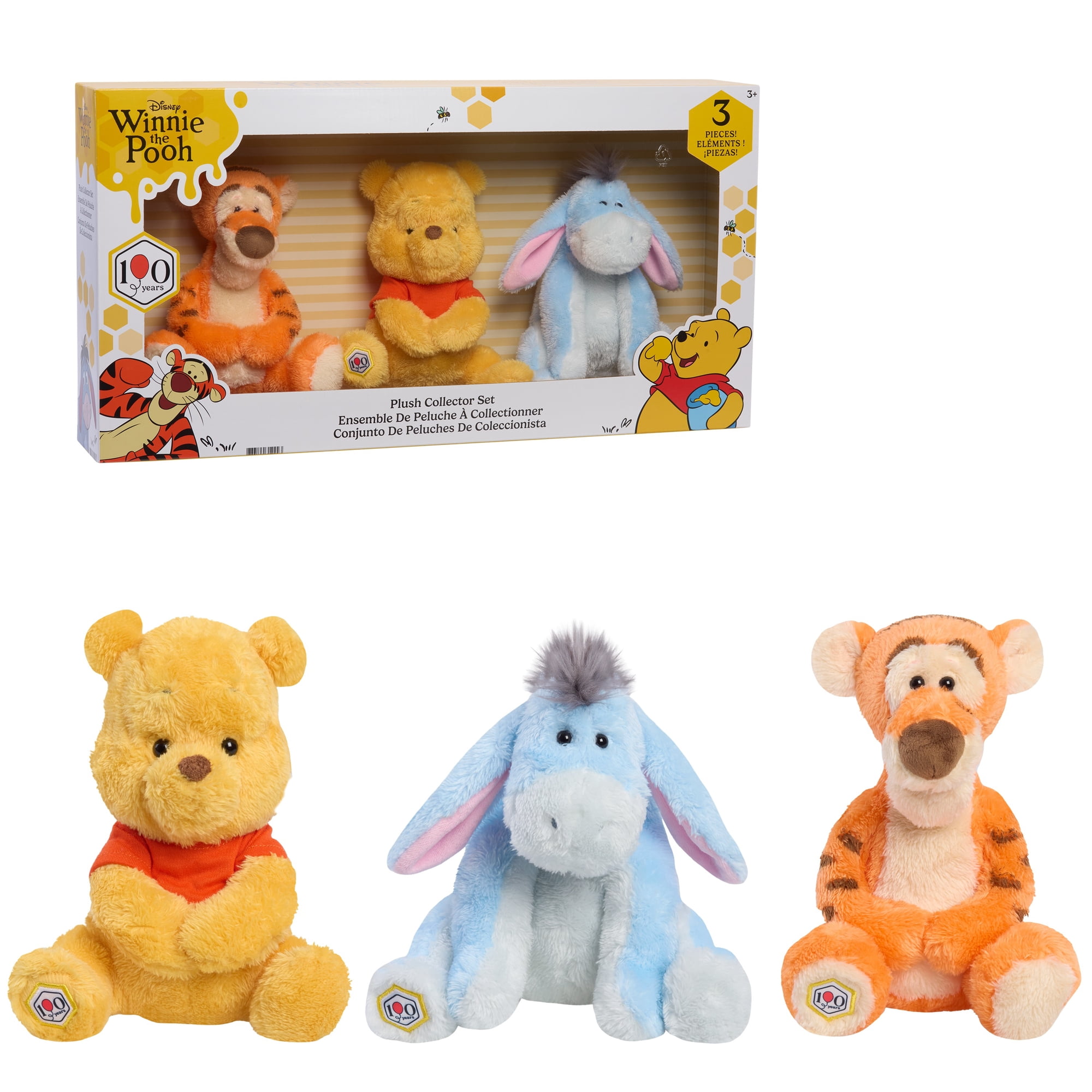 Disney Winnie the Pooh 100th Anniversary Plush Collector Set, Walmart Exclusive, Ages 2+