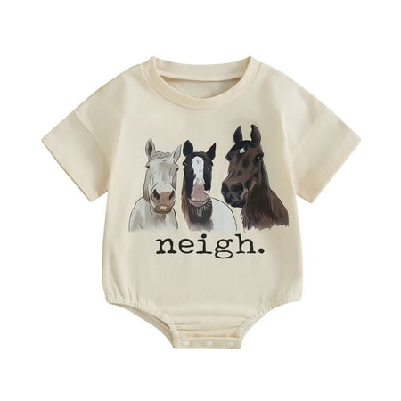 

Bagilaanoe Newborn Baby Girl Boy Summer Rompers Letter Print Short Sleeve Bodysuits 3M 6M 12M 18M Infant Casual One Piece Short Jumpsuit
